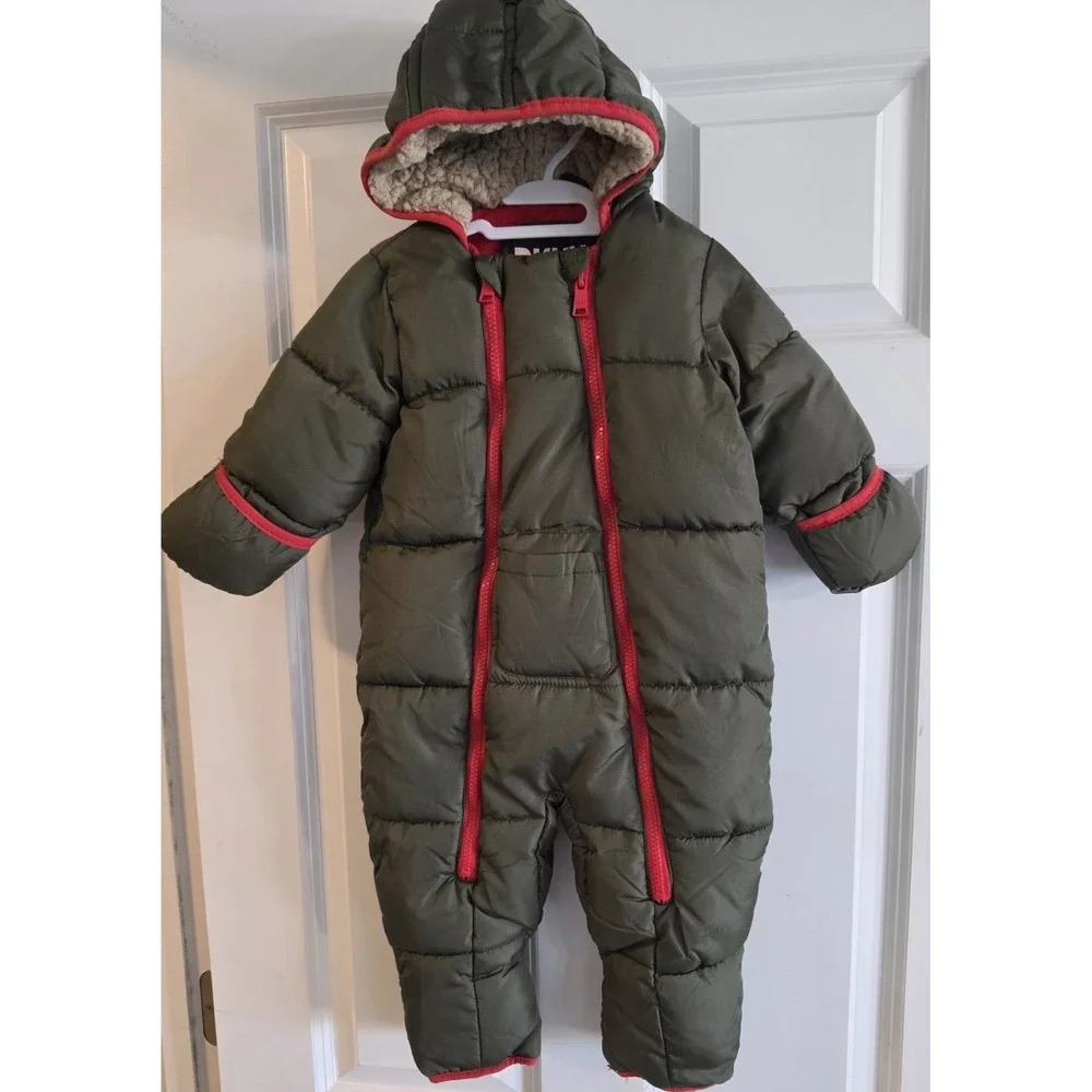 DKNY Jeans baby/toddler one-piece puffer snowsuit in size 18 months.